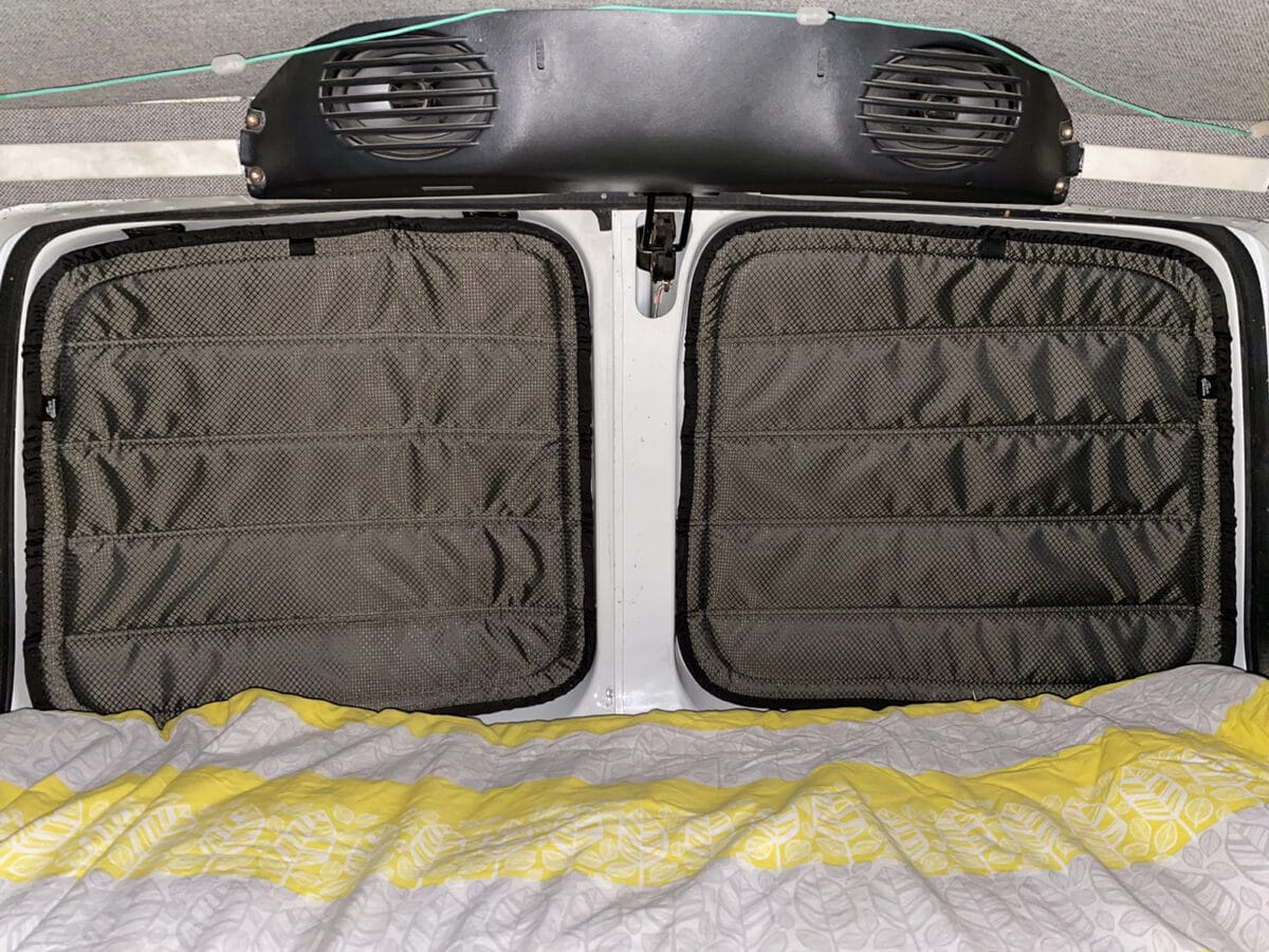 Chevy Express rear door window covers