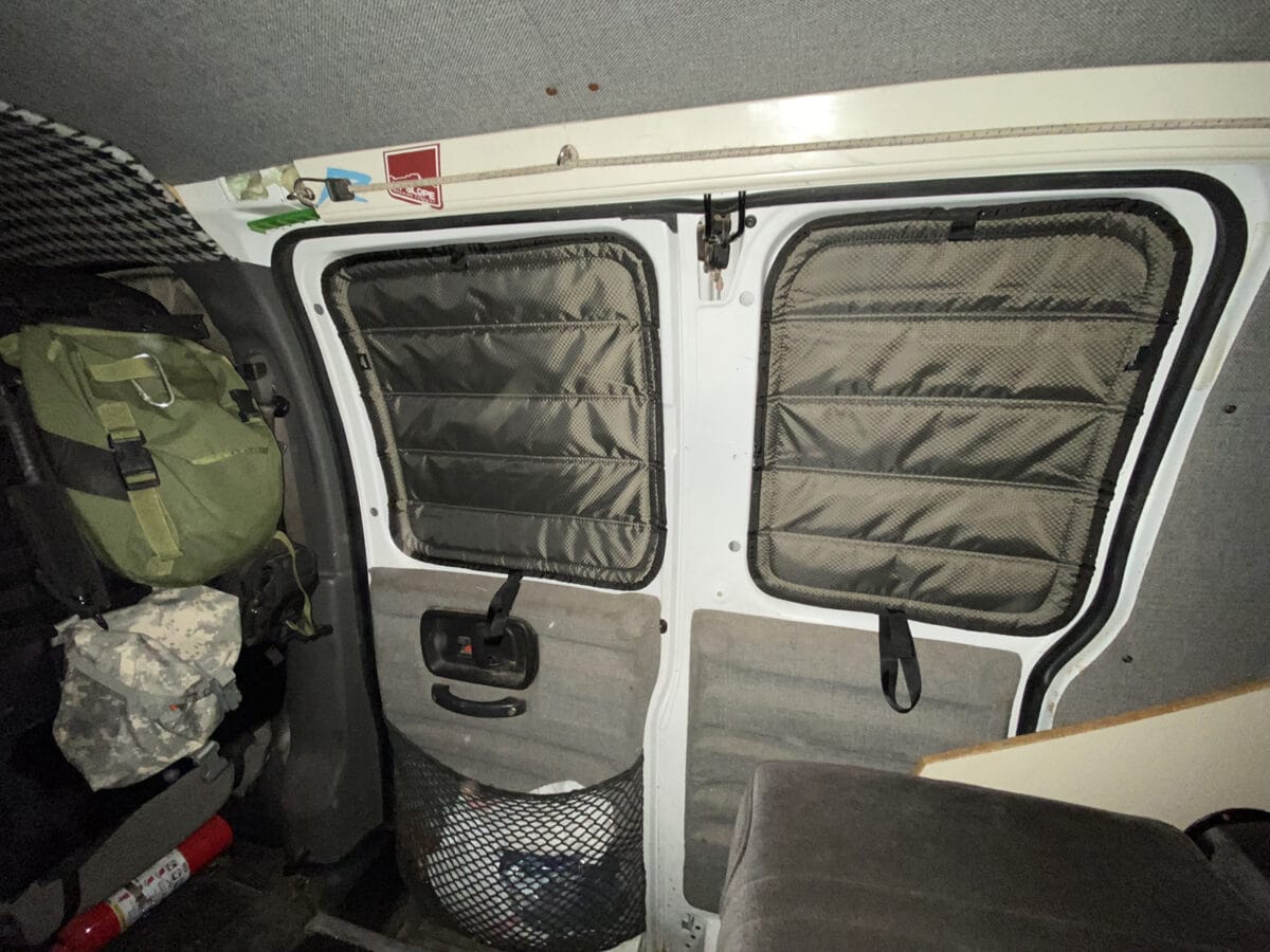 Chevy Express sliding door window covers