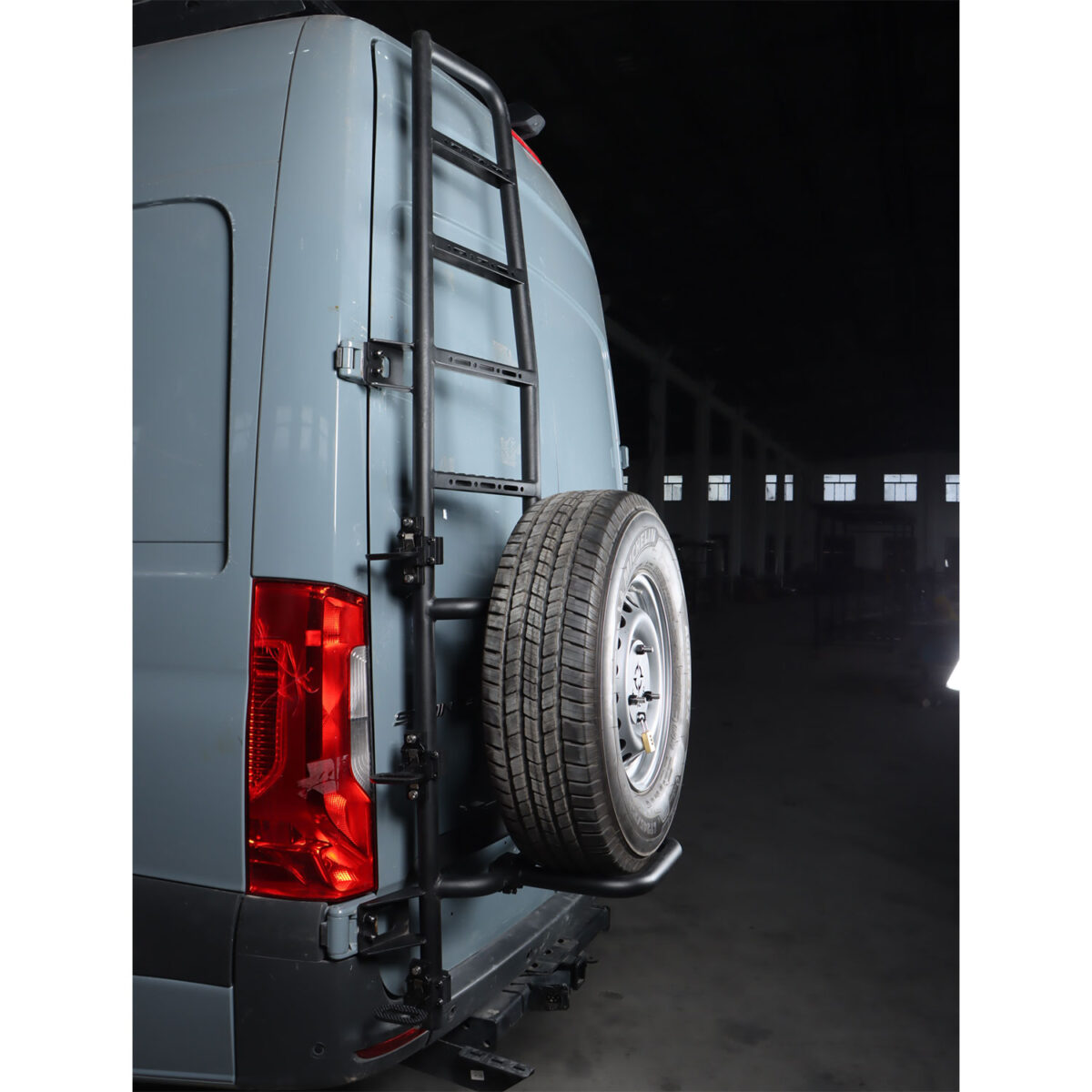 Sprinter Rear Ladder + Tire Carrier – Anti Slip Step Detail