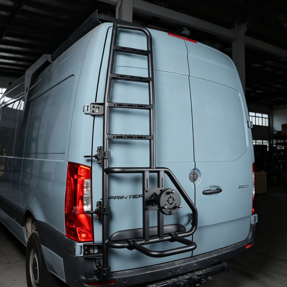 Sprinter Rear Ladder + Tire Carrier – Front View