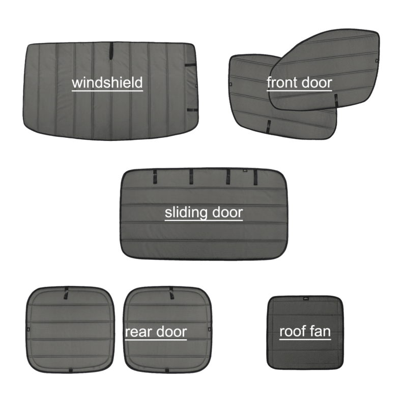 ProMaster van window covers 7 piece kit