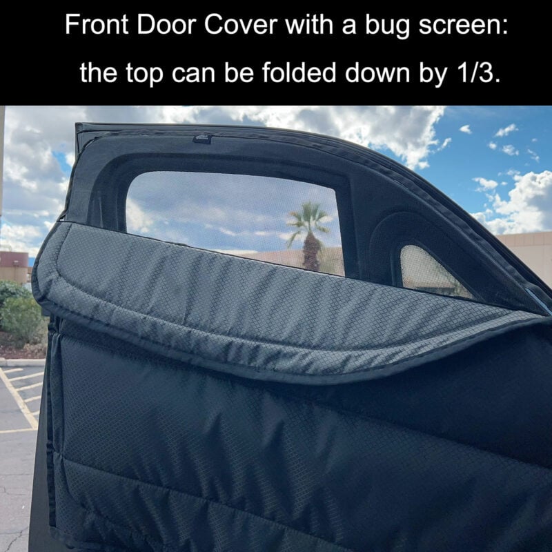 front door window cover with a bug screen