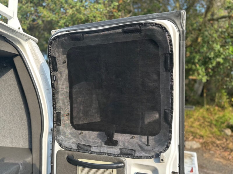 Econoline bug net for rear door pop out window