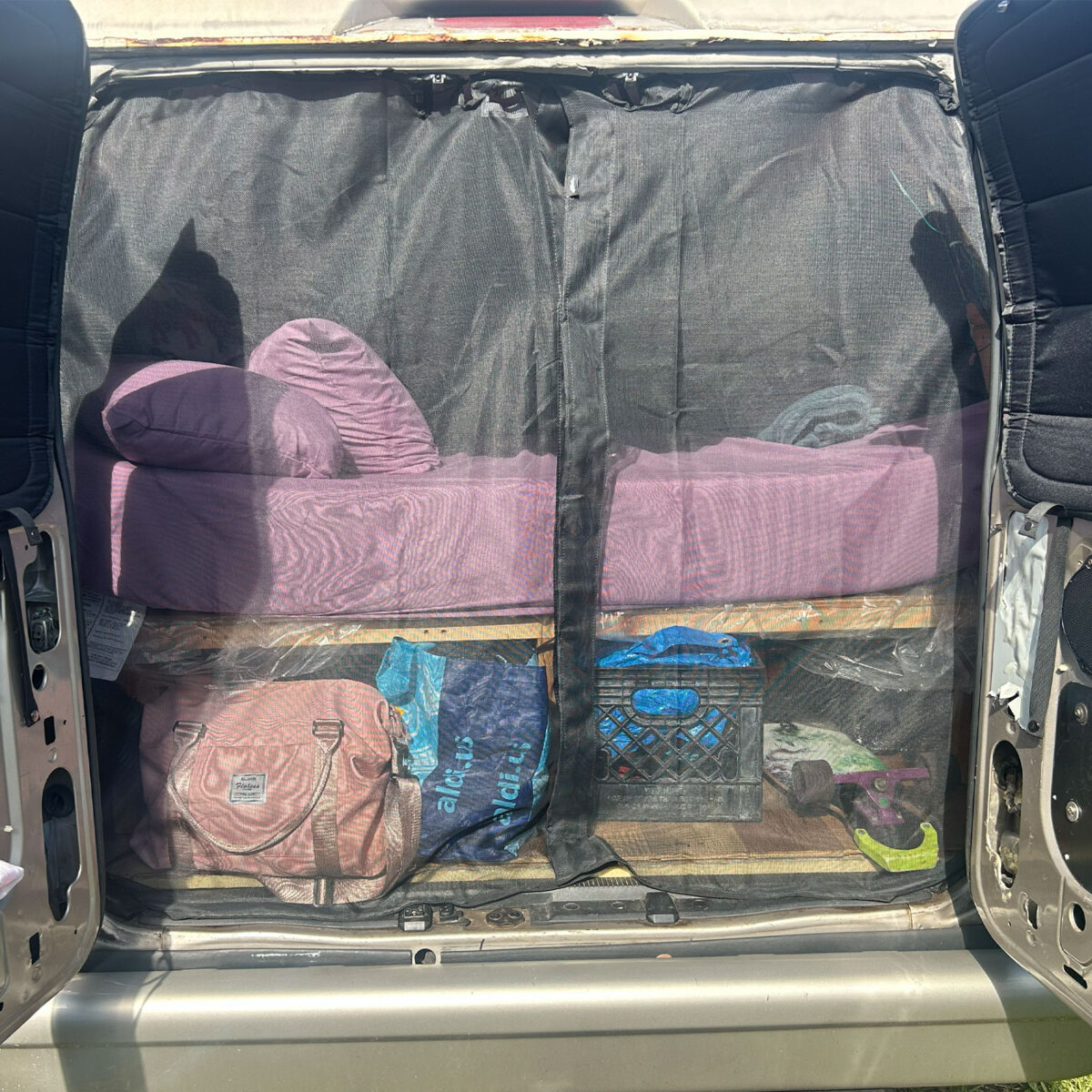 Econoline Rear Door Bug Screen In Camping