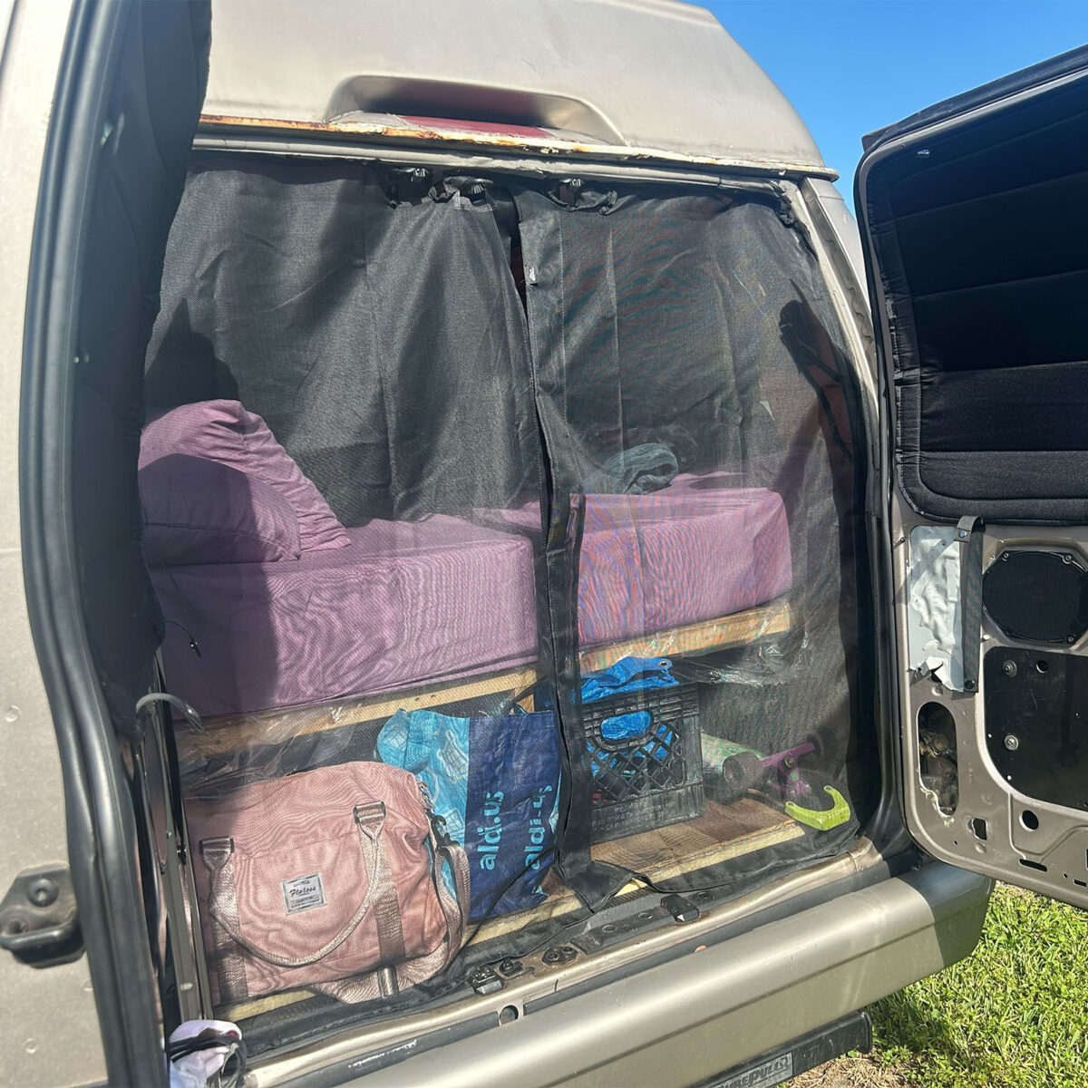 Econoline Rear Door Bug Screen Side View