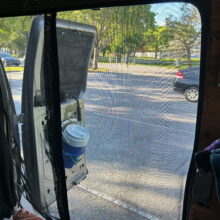 Econoline Side Barn Door Bug Screen Interior View